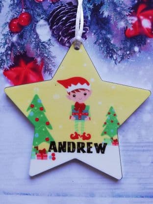 Christmas Elf Star Ornament Decoration