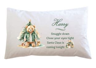 Christmas Emerald Teddy Pillowcase