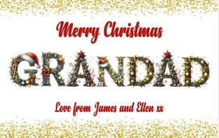 Christmas Galaxy Grandad Chocolate Bar Wrapper