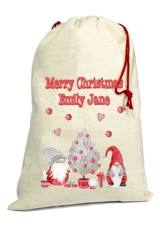 Christmas Gnomes Santa Gift Sack