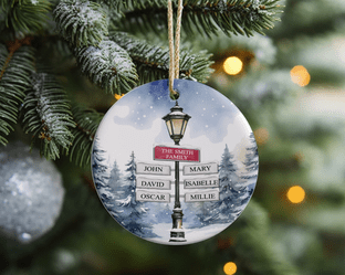 Christmas Signpost Family Christmas Ornament