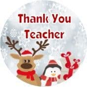 Christmas Thank You Teacher Sticker