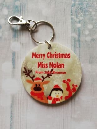 Christmas Theme Teacher Keyring