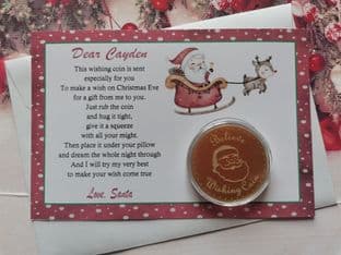 Christmas Wishing Coin Gift from Santa with Personalised Poem