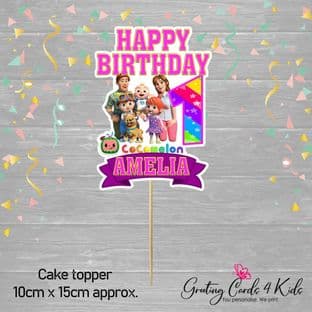 Cocomelon Pink Cake Topper