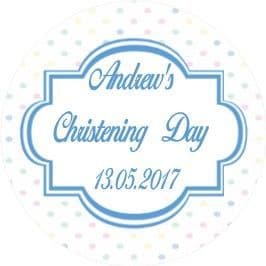 Coloured Blue Christening cupcake topper