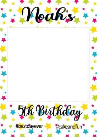 Coloured Stars Selfie Frame - any occasion