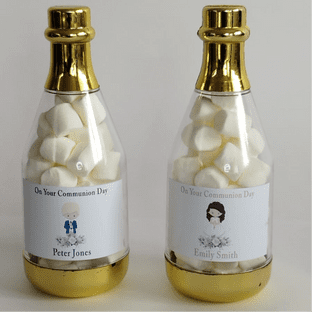 Communion Gold Mini Champagne Treat Favour Bottle