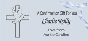 Confirmation Gift Wallet Blue Dove & Cross Design