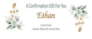 Confirmation Gift Wallet Leafy Gold Design