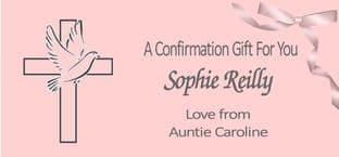 Confirmation Gift Wallet Pink Dove & Cross Design