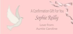 Confirmation Gift Wallet Pink Dove Design