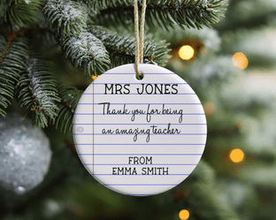 Copy Page Teacher Acrylic Christmas Ornament Decoration