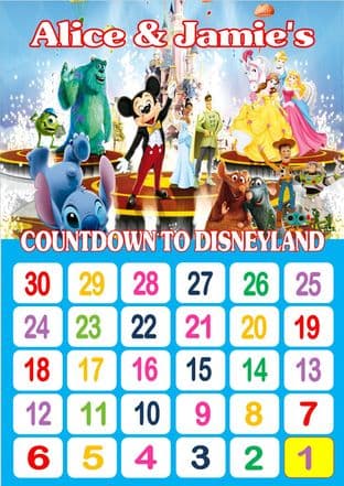 Countdown to Disneyland Chart