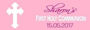 Cross Pink Girl Communion Chocolate Candy Bar Wrapper