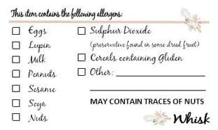 Custom Whisk Allergens Sticker for D. Kirwan