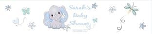 Cute Blue Baby Elephant Shower Bottle Wrapper
