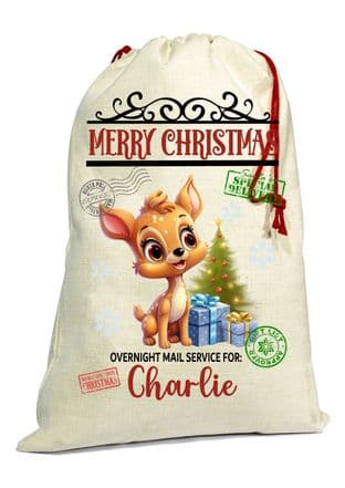 Cute Deer Christmas Santa Gift Sack
