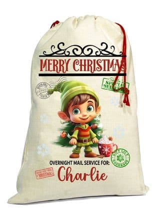 Cute Elf Christmas Santa Gift Sack