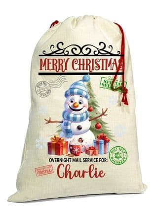 Cute Snowman Christmas Santa Gift Sack