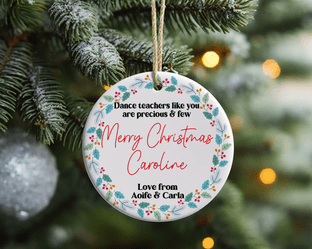 Dance Teacher Wreath Acrylic Christmas Ornament Decoration