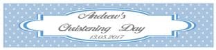 Dark Blue Christening Banner