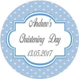 Dark Blue Christening Sticker