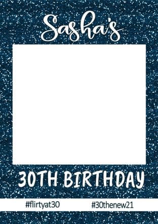 Dark Blue Glitter Effect Selfie Frame - any occasion