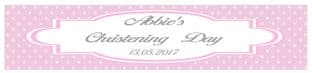 Dark Pink Christening Banner