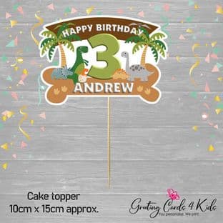 Dinosaur Theme Cake Topper Design 1