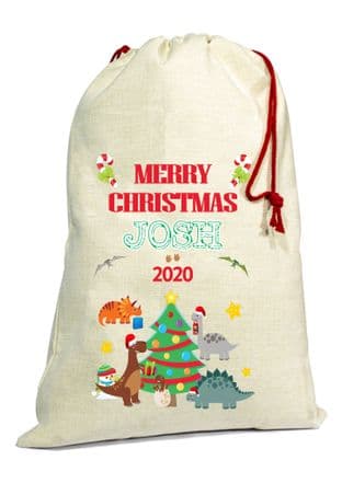 Dinosaurs Christmas Santa Gift Sack