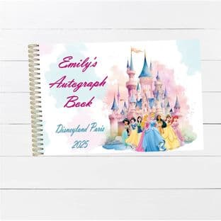 Disney Princess & Castle Wire Bound Autograph Book