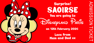 Disneyland Paris Surprise Holiday Ticket Red Minnie