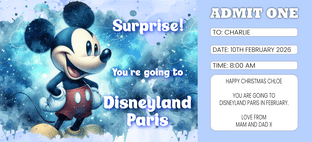 Disneyland Paris Themed Surprise Holiday Ticket Mickey