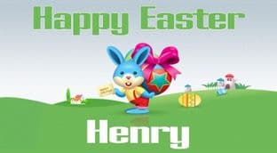 Easter Chocolate Candy Bar Wrapper Blue Rabbit