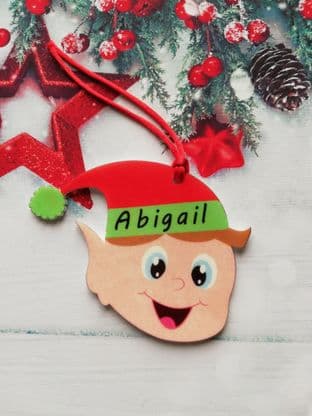 Elf Head Christmas Ornament Decoration