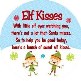 Elf Kisses Stickers 60mm