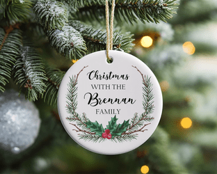 Family Surname Wreath Ornament Decoration