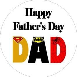 Father's Day Sticker Superhero Dad