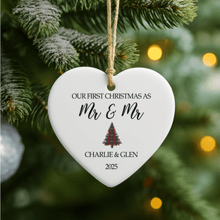 First Christmas as Mr & Mr Heart Ornament