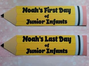 First & Last Day Pencil School Photo Prop Set