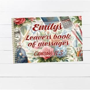 Floral with School Graphics Wire Bound Leaver Book