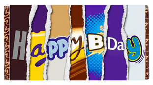 Galaxy Happy Bday Bar Wrapper