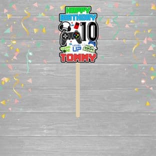 Gamer Theme Cake Topper