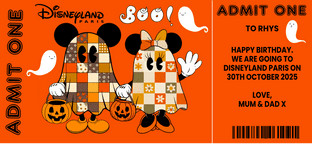 Ghosts Halloween Themed Disneyland Paris Surprise Holiday Ticket
