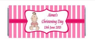 Girl Christening Chocolate Candy Bar Wrapper Design 2