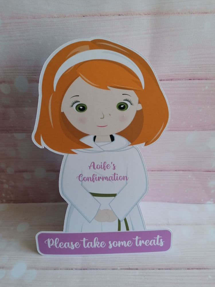 Girl Confirmation Robe Standing Table Sign