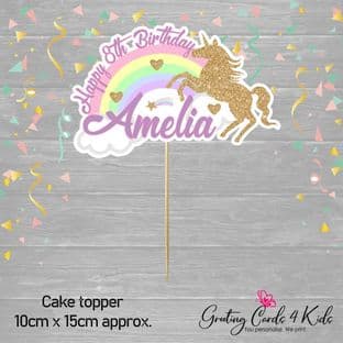 Glitter Unicorn Cake Topper