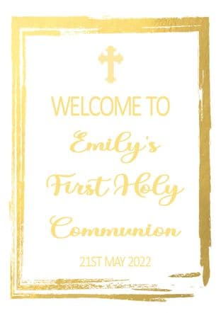 Gold Border Any Occasion Welcome Sign
