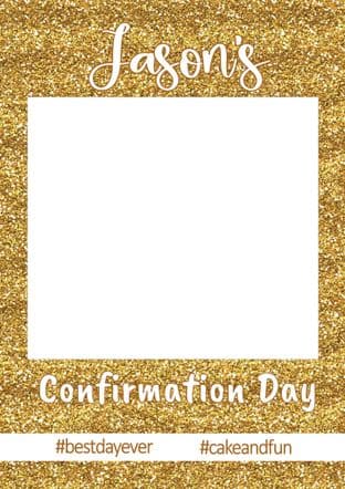 Gold Glitter Effect Selfie Frame - any occasion